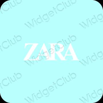 Estetyka pastelowy niebieski ZARA ikony aplikacji