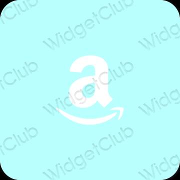 Estetisk pastellblå Amazon app ikoner