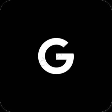 미적인 검은색 Google 앱 아이콘