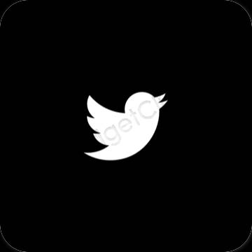Estetsko Črna Twitter ikone aplikacij