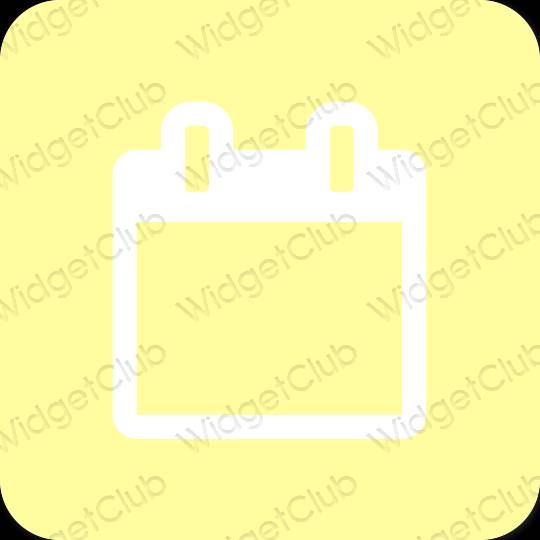 Estetické žltá Calendar ikony aplikácií