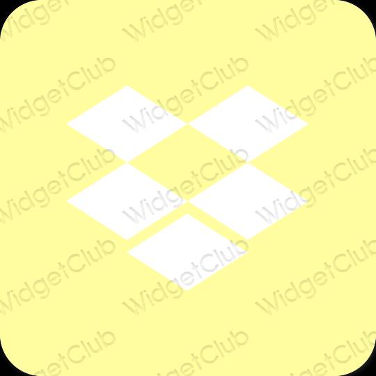 Estetski žuta boja Dropbox ikone aplikacija