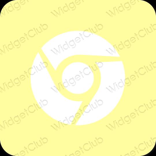 Ästhetisch gelb Chrome App-Symbole