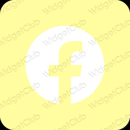 Estético amarillo Facebook iconos de aplicaciones