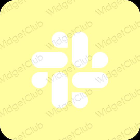 审美的 黄色的 Slack 应用程序图标