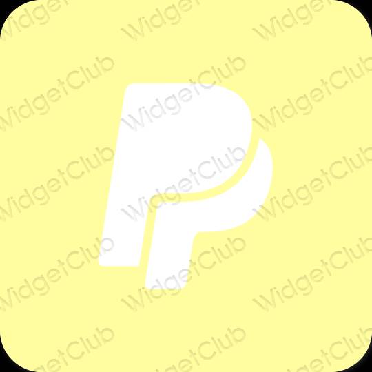 Естетичний жовтий Paypal значки програм