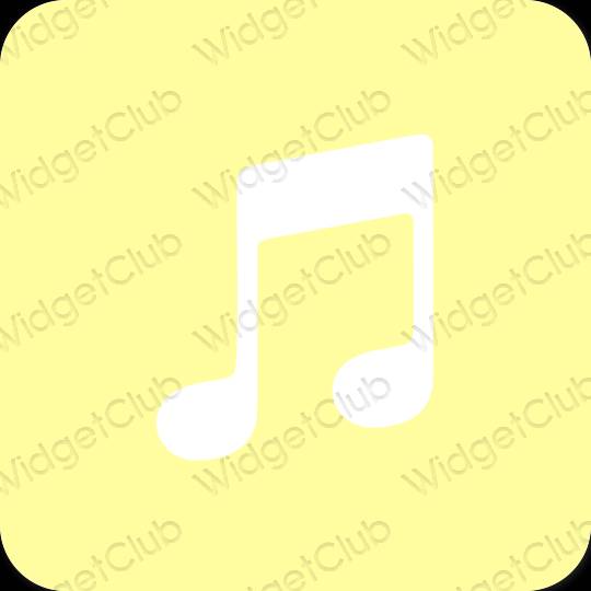 Estetis kuning Apple Music ikon aplikasi