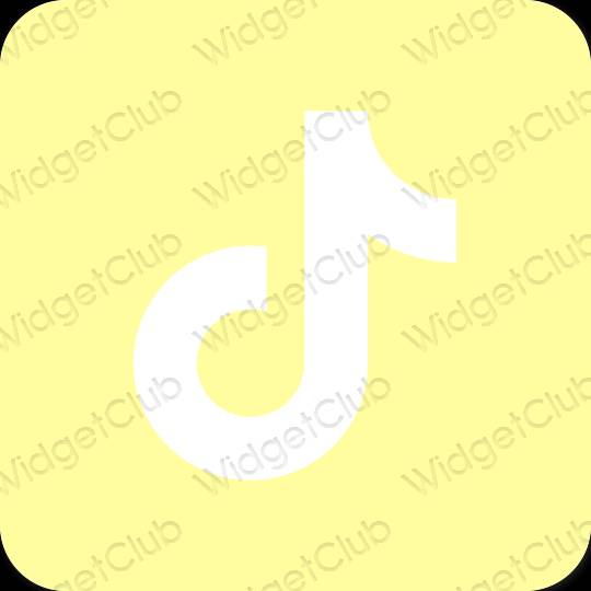 Estetik kuning TikTok ikon aplikasi