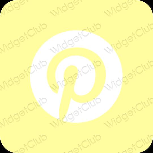 Αισθητικός κίτρινος Pinterest εικονίδια εφαρμογών