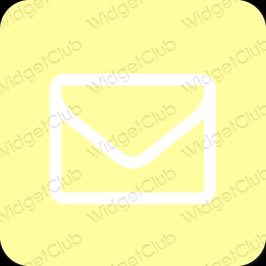 زیبایی شناسی رنگ زرد Mail آیکون های برنامه