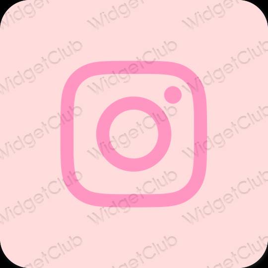 Estetsko pastelno roza Instagram ikone aplikacij