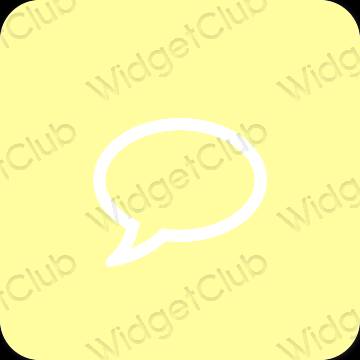 Αισθητικός κίτρινος Messages εικονίδια εφαρμογών