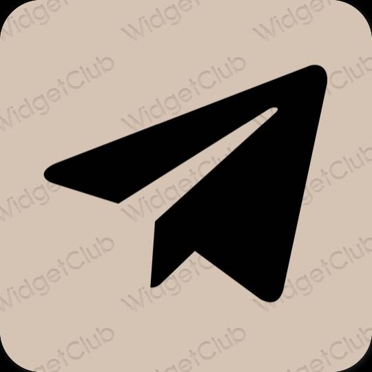 Estetico beige Telegram icone dell'app