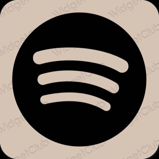 Estetyka beżowy Spotify ikony aplikacji