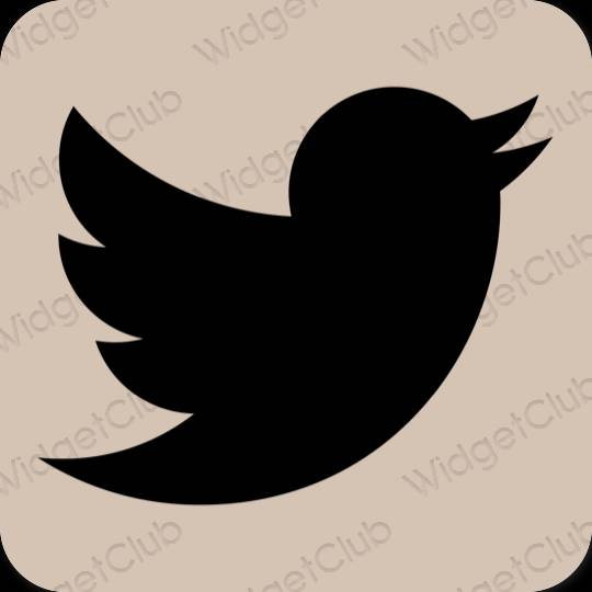 Esztétika bézs Twitter alkalmazás ikonok