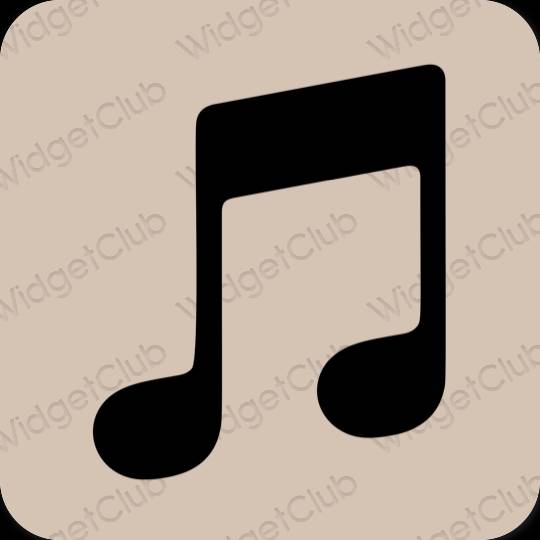 Esteettinen beige Apple Music sovelluskuvakkeet