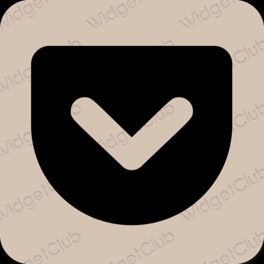 Естетичен бежово Pocket икони на приложения