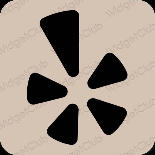 Естетичен бежово Yelp икони на приложения