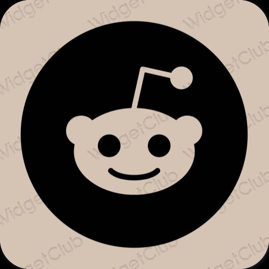 Estético beige Reddit iconos de aplicaciones
