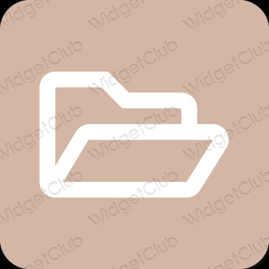 Estetický béžový Files ikony aplikací