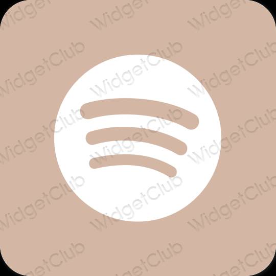 Æstetisk beige Spotify app ikoner