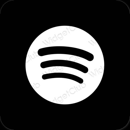 Aesthetic black Spotify app icons