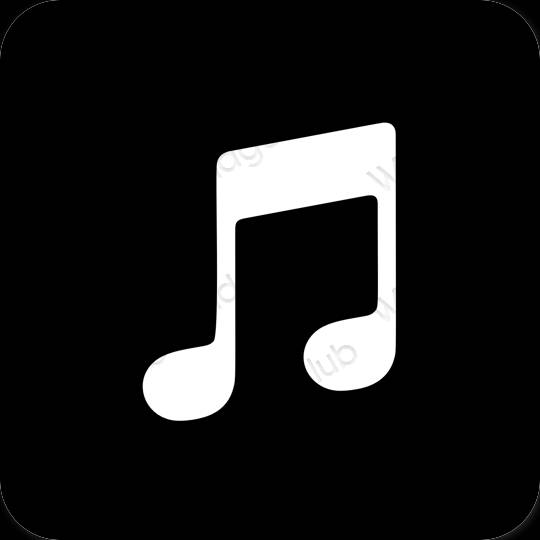 Ästhetisch Schwarz Apple Music App-Symbole