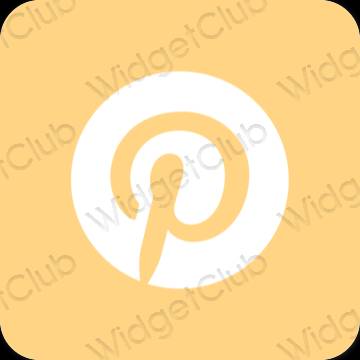 Estetsko oranžna Pinterest ikone aplikacij