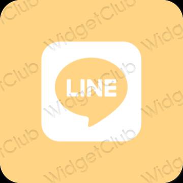 Estetyka brązowy LINE ikony aplikacji