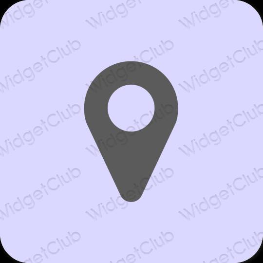 Estetické Fialová Google Map ikony aplikácií