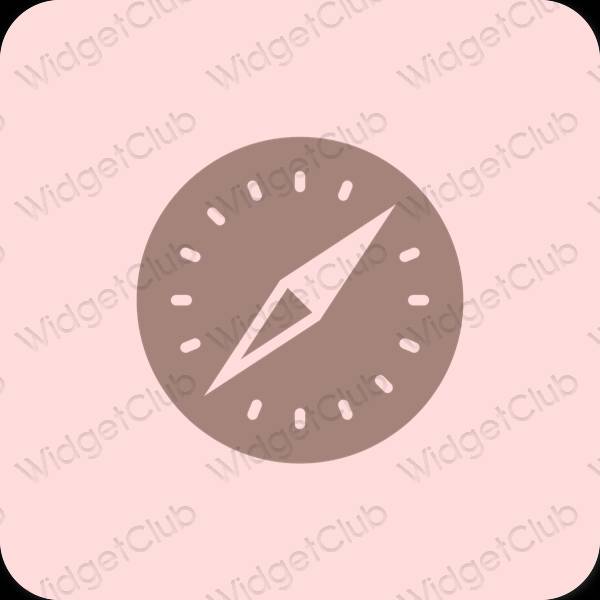 Естетичний пастельний рожевий Safari значки програм
