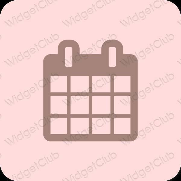 Thẩm mỹ màu hồng nhạt Calendar biểu tượng ứng dụng