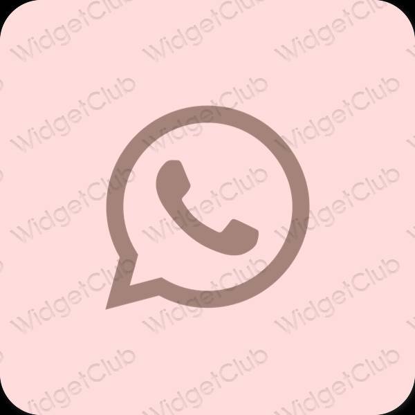 Estetik merah jambu pastel WhatsApp ikon aplikasi