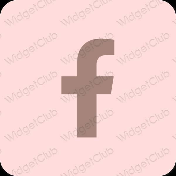 미적인 파스텔 핑크 Facebook 앱 아이콘