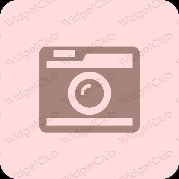 Estetické pastelovo ružová Camera ikony aplikácií