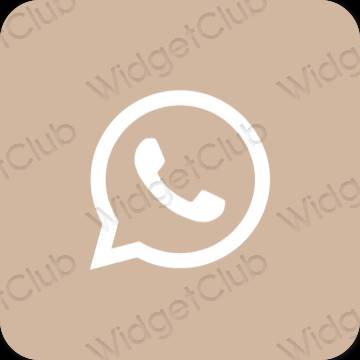 Estético beige WhatsApp iconos de aplicaciones