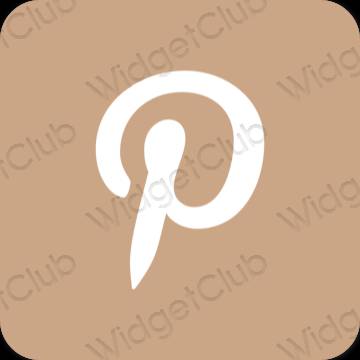 Estetik oren Pinterest ikon aplikasi