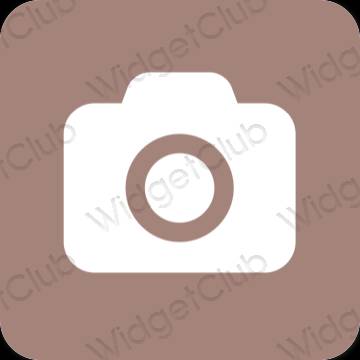 Aesthetic brown Camera app icons