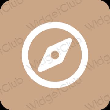 Æstetisk orange Safari app ikoner