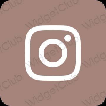 Esteetiline pruun Instagram rakenduste ikoonid