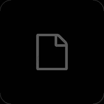 Esthétique noir Notes icônes d'application