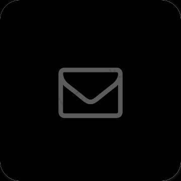 Esthétique noir Gmail icônes d'application