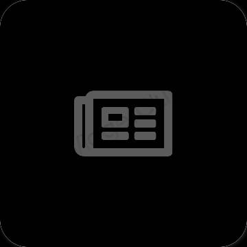 Esztétika fekete Files alkalmazás ikonok