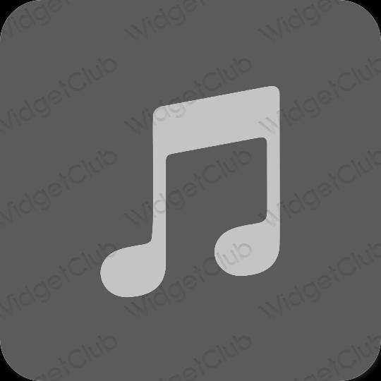 Estetic gri Apple Music pictogramele aplicației