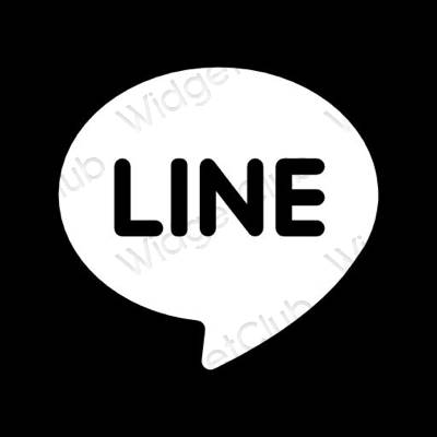 Estético negro LINE iconos de aplicaciones