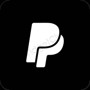 эстетический черный Paypal значки приложений