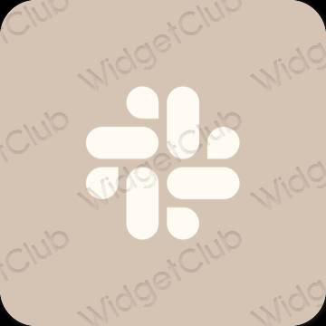 Estetico beige Slack icone dell'app