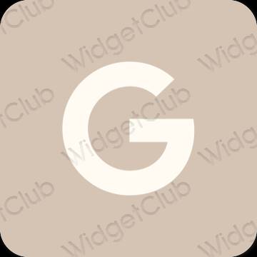 Estetyka beżowy Google ikony aplikacji