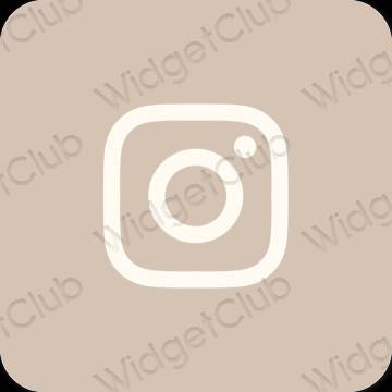 Estetic bej Instagram pictogramele aplicației
