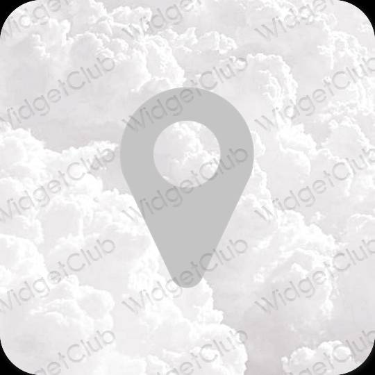 Estetyka szary Map ikony aplikacji